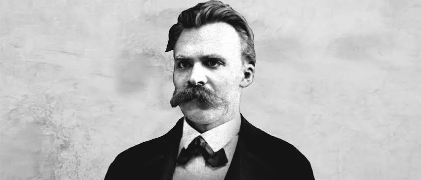 Black and white portrait of Friedrich Nietzsche
